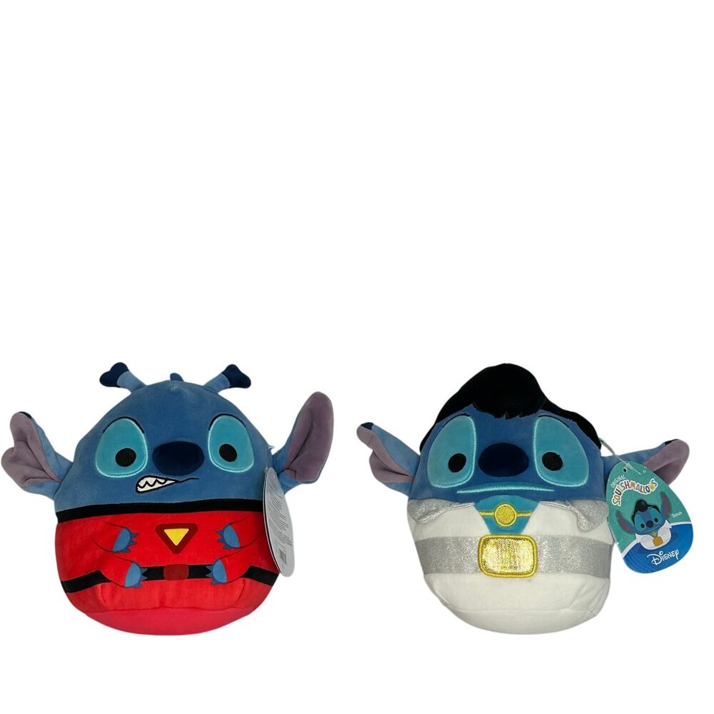 Squishmallows Disney Stitch Plush Set 2 Elvis Red Suit 9 Inch 2023